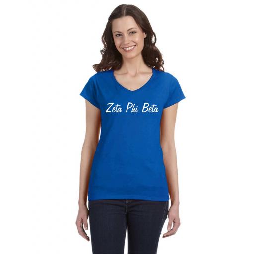 Sorority V-NECK FITTED Printed TEE